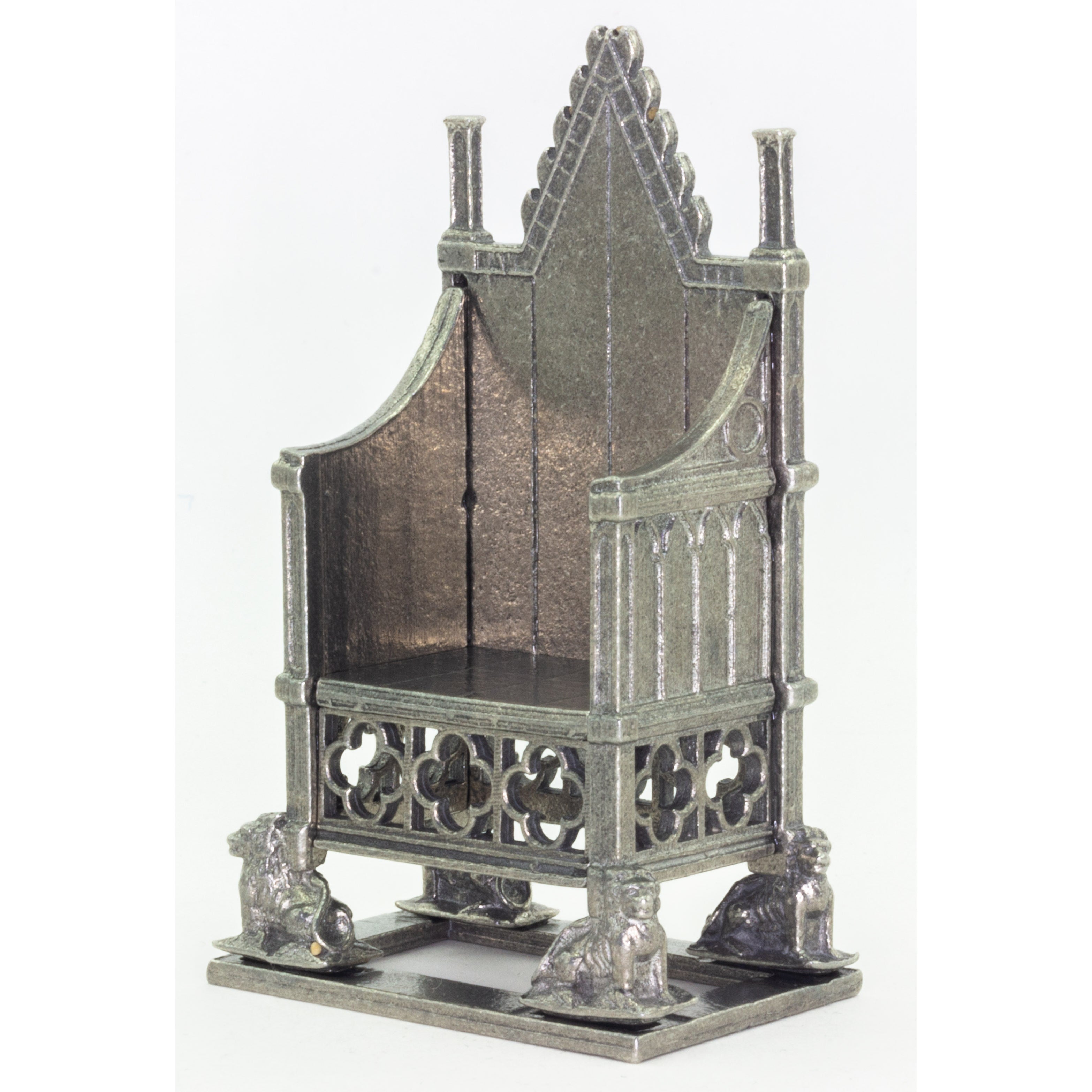 Miniature Coronation Chair - Antiqued or Gold Plated - Distinctly British